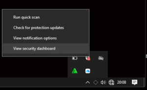 Klik Kanan Pada Ikon Windows Defender
